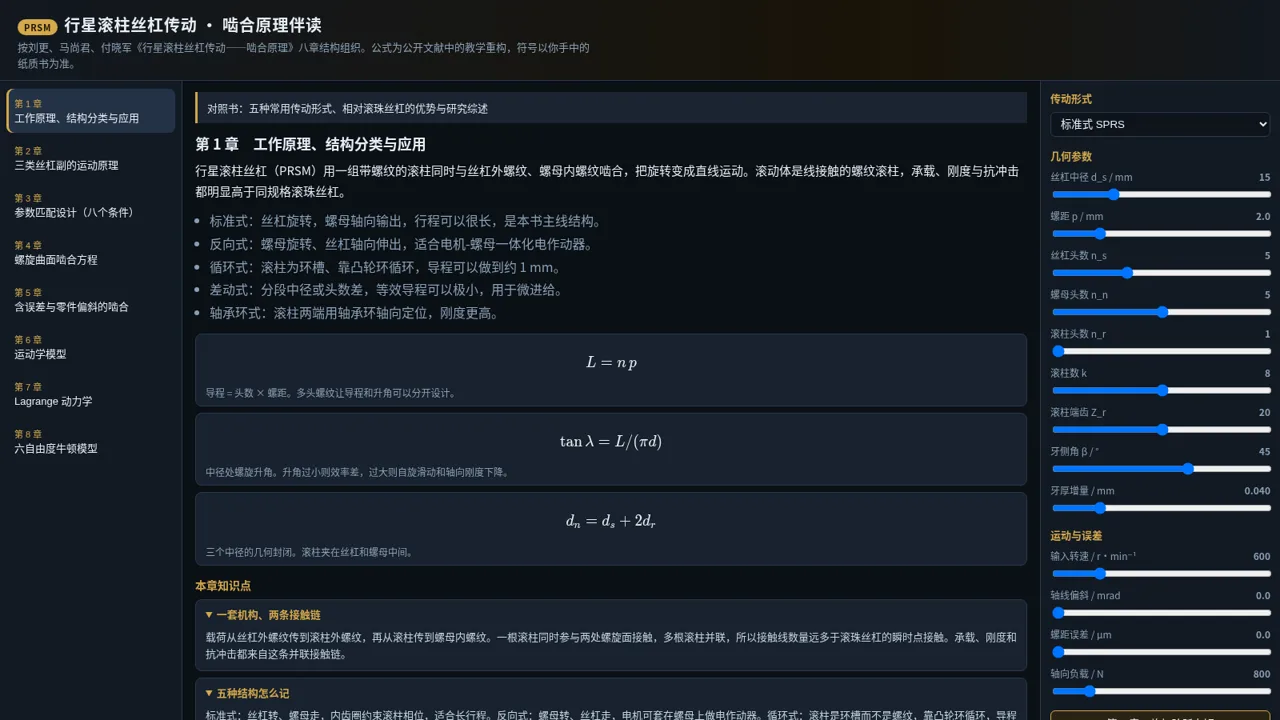 行星滚柱丝杠啮合原理伴读 封面