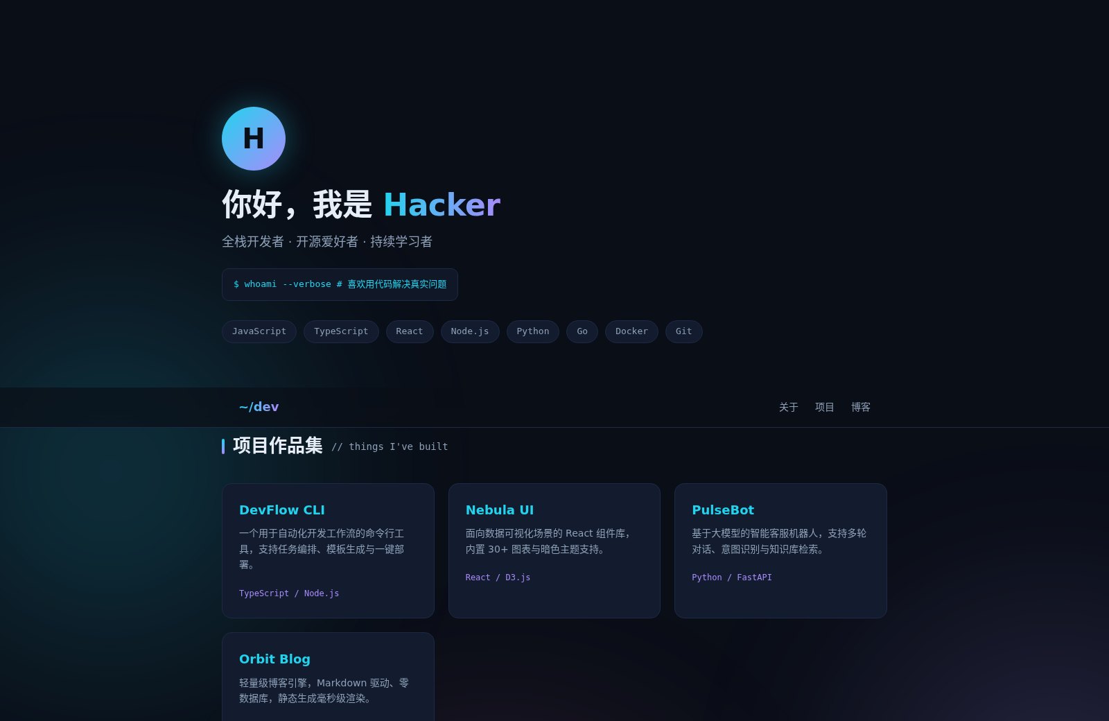 个人主页 封面