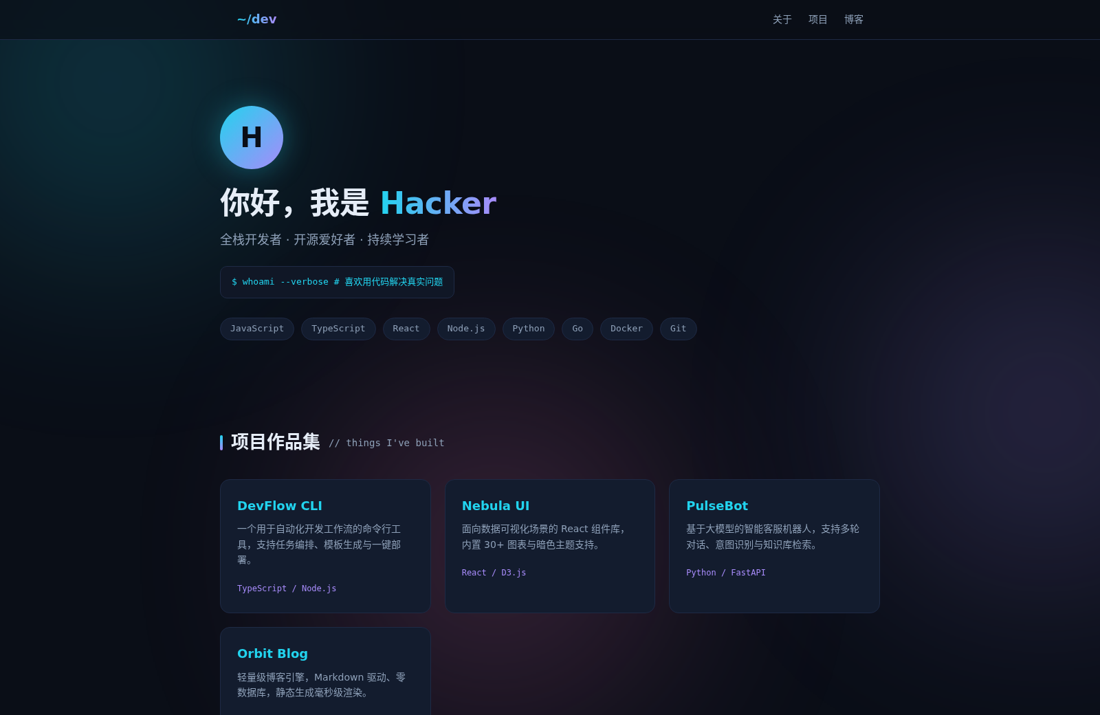 个人主页 封面