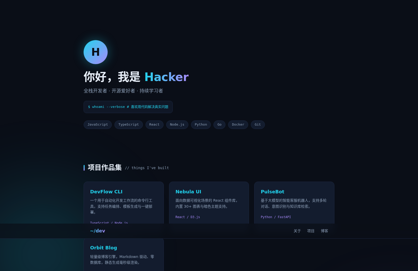 个人主页 封面