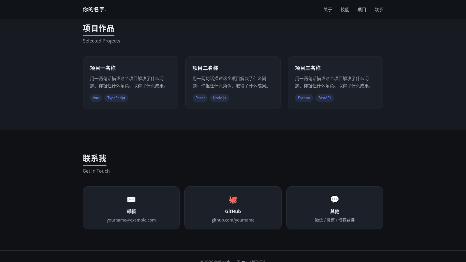 个人主页 封面