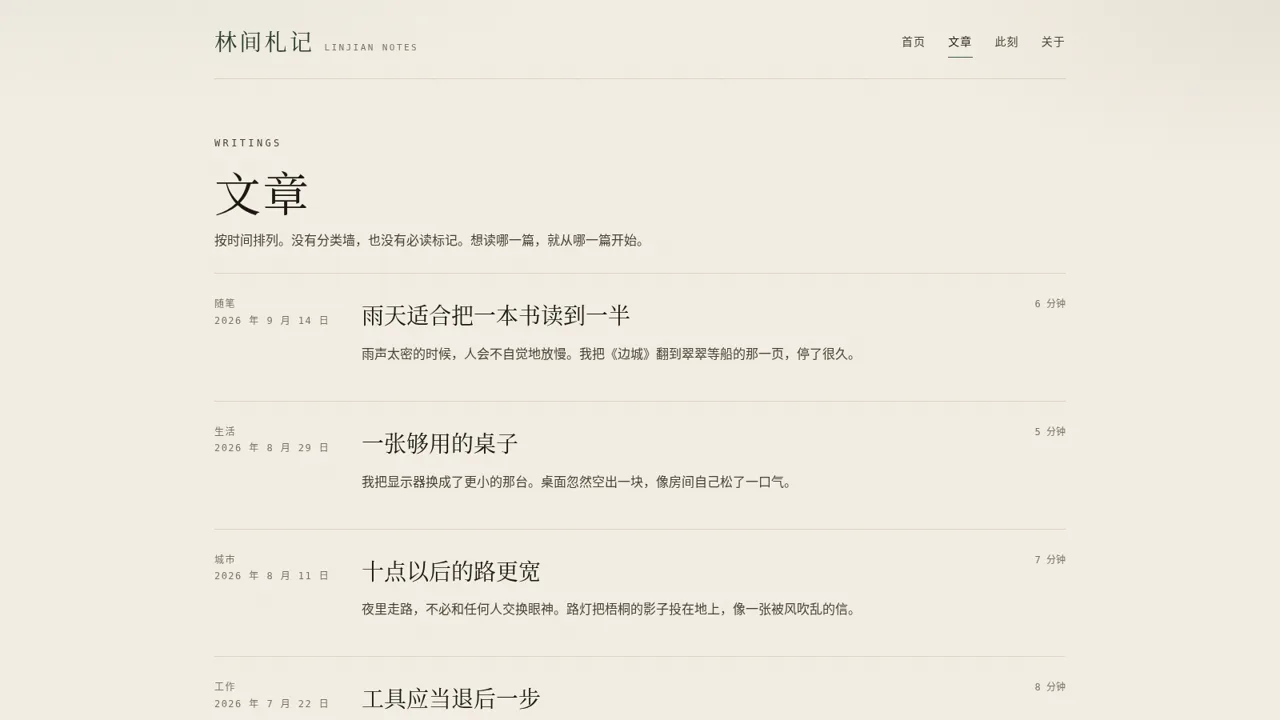 林间札记 封面