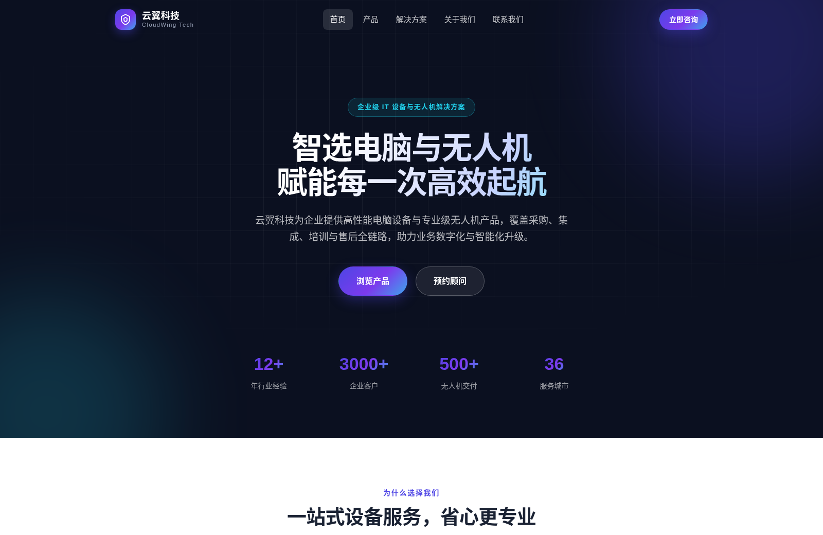 云翼科技官网 - 电脑与无人机解决方案专家 封面