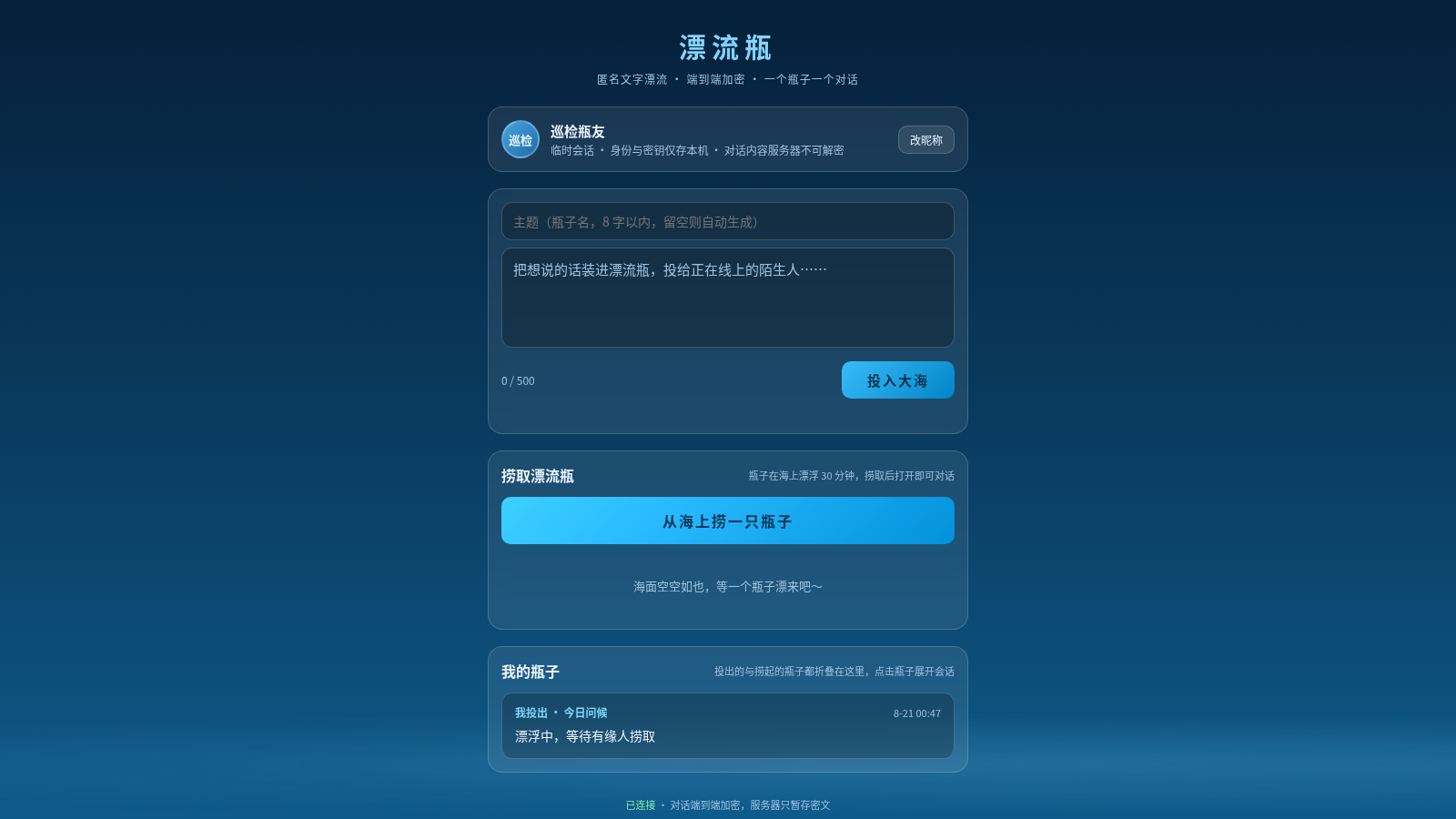 网络漂流瓶 封面