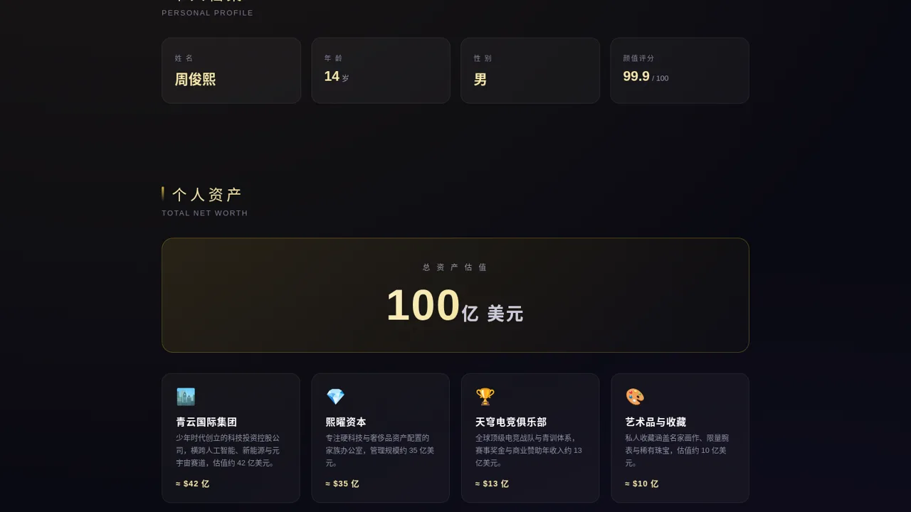 周俊熙 · 私人主页 封面