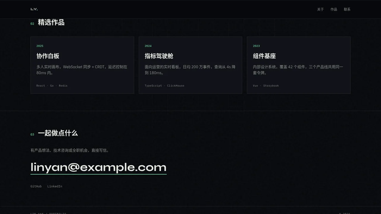 林砚 · 全栈工程师 封面