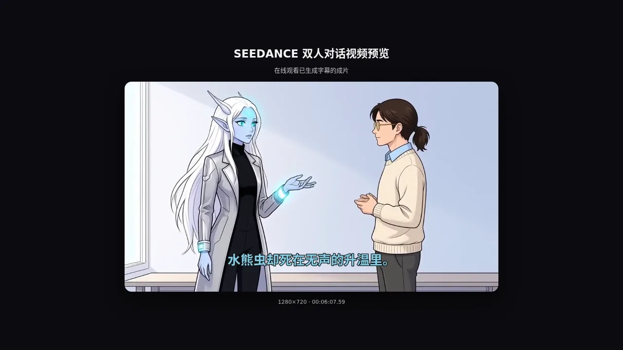 SEEDANCE 双人对话视频预览 封面