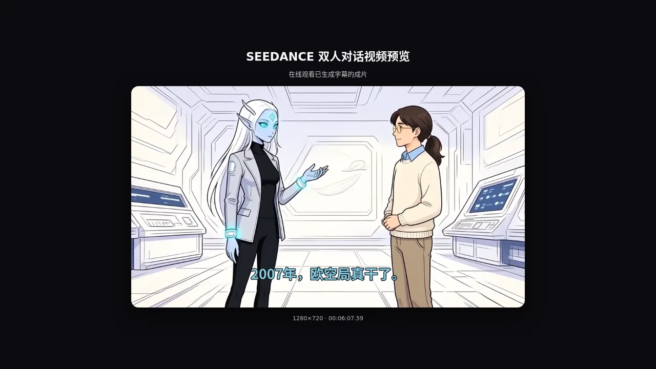 SEEDANCE 双人对话视频预览 封面