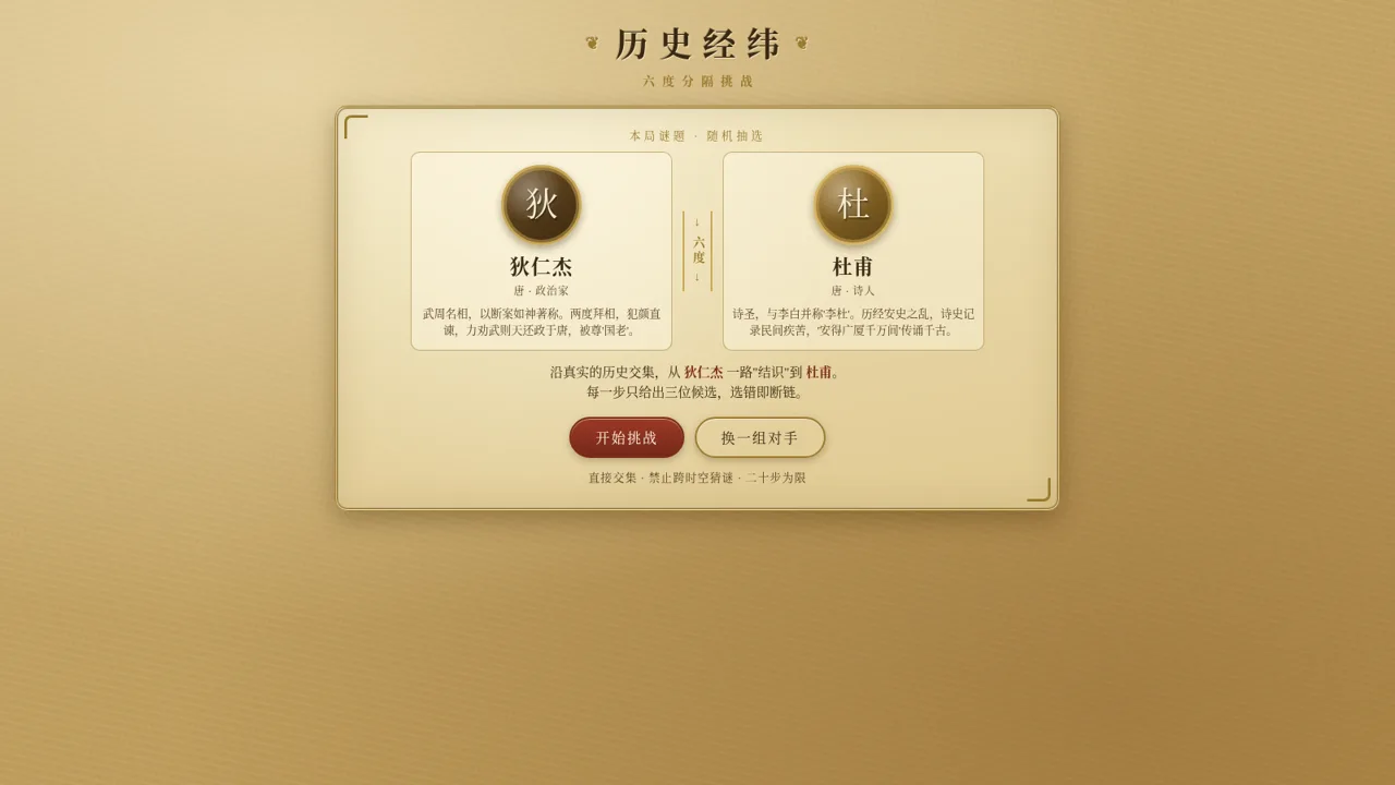 历史经纬 · 六度分隔挑战 封面