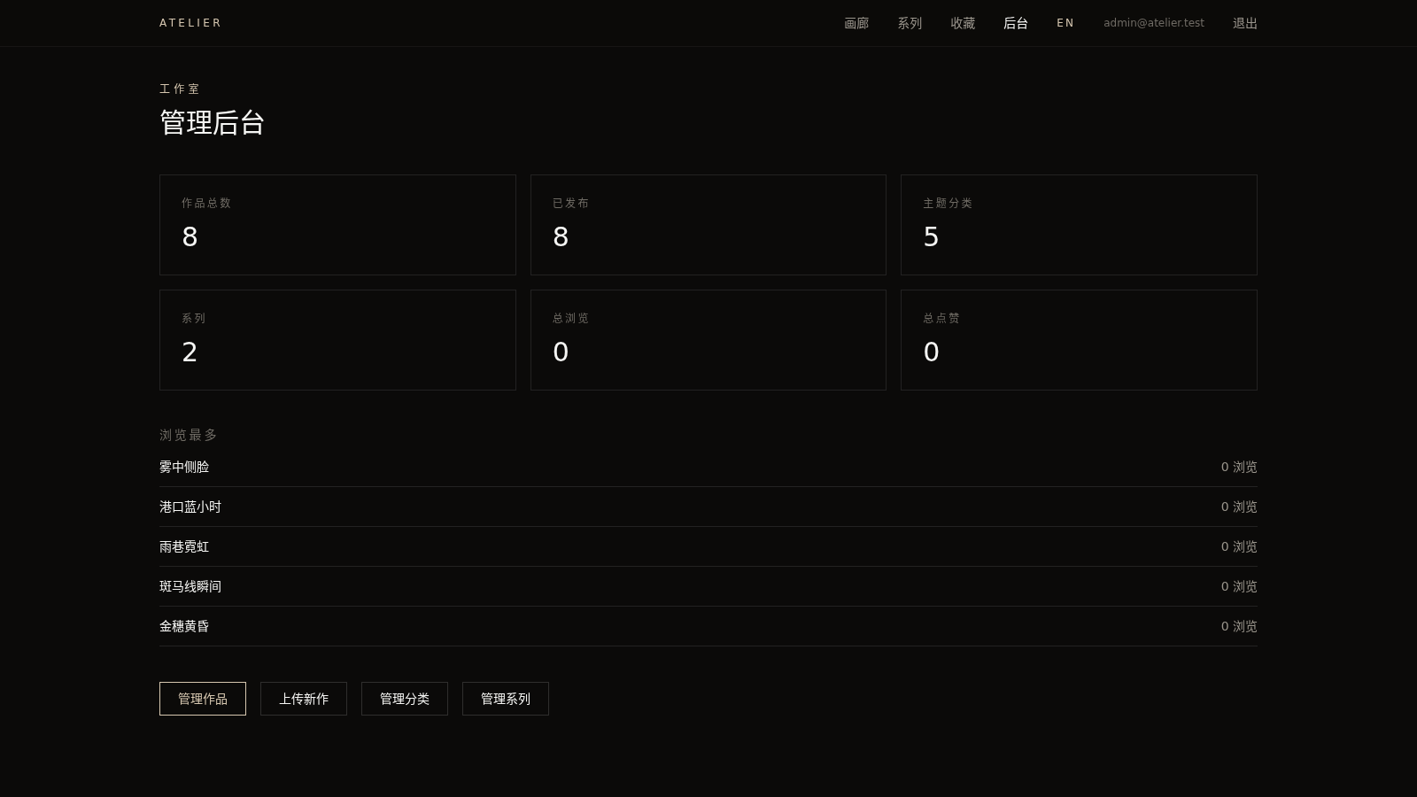 ATELIER 个人摄影作品集 封面