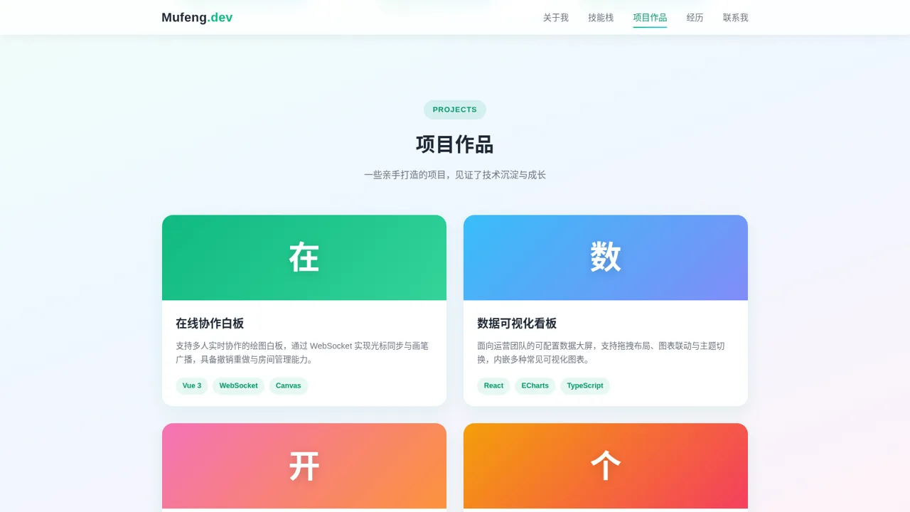 陈沐风 · 个人主页 封面