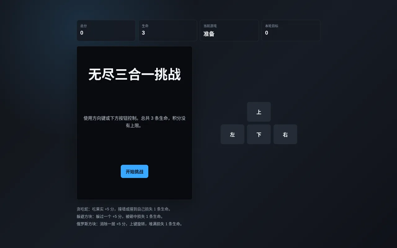 无尽三合一挑战