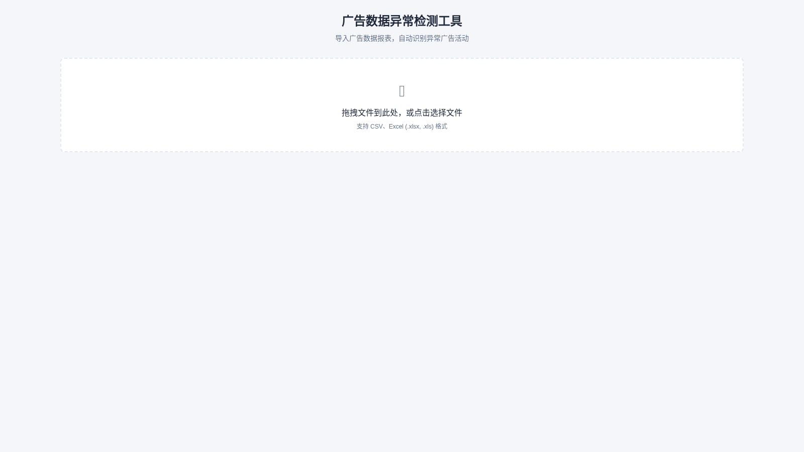 广告数据异常检测工具