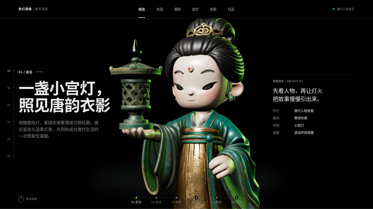 执灯唐俑