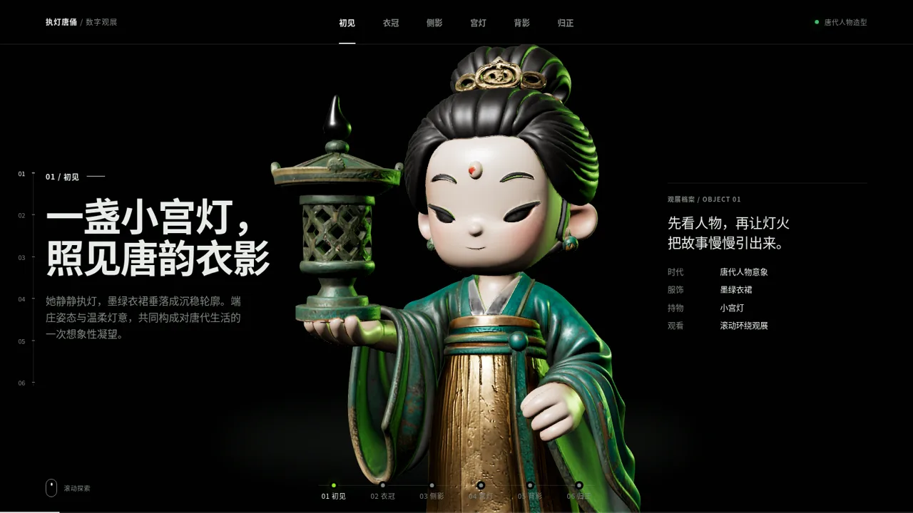 执灯唐俑