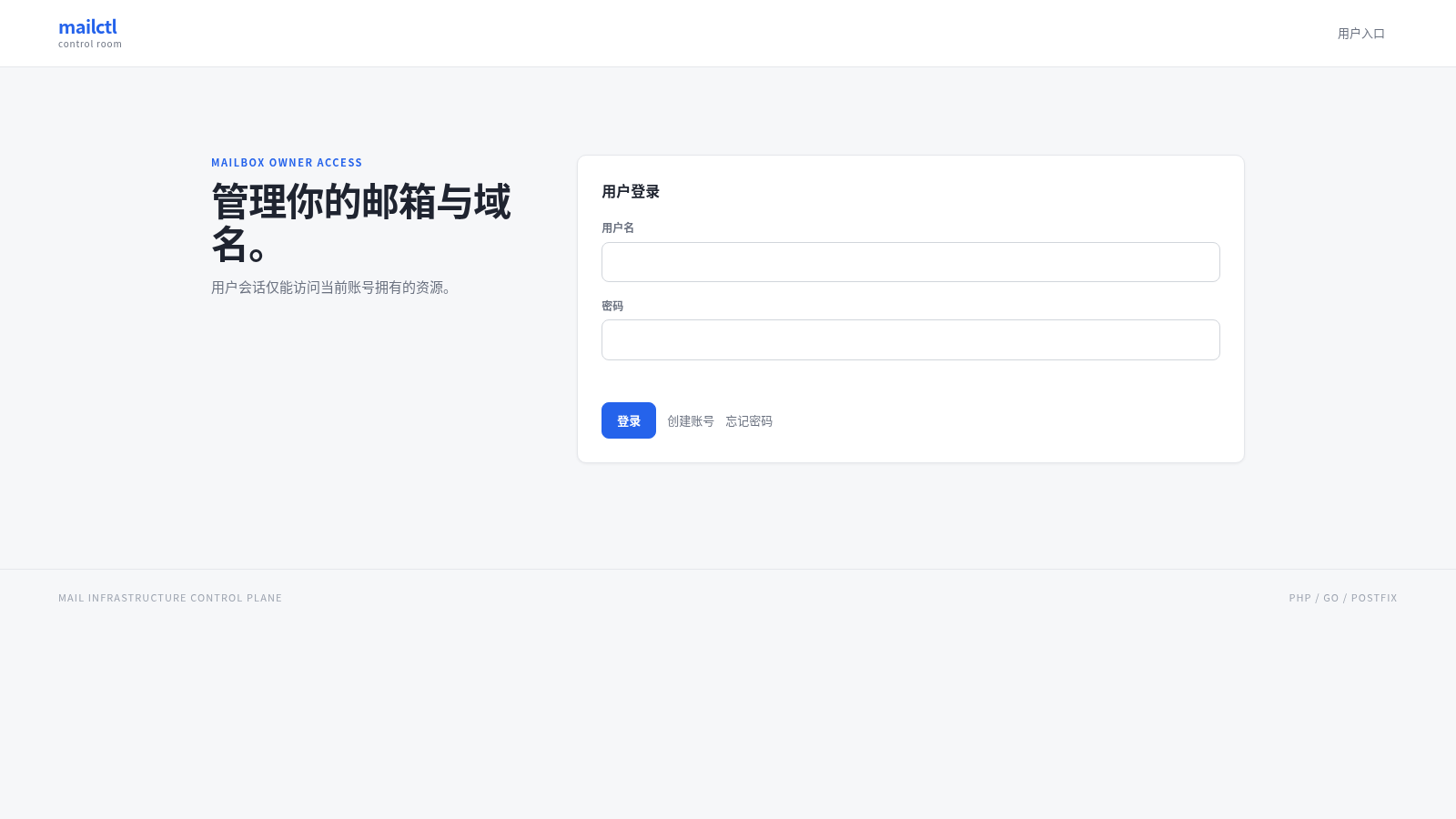 mailctl 多用户邮箱控制面板 封面