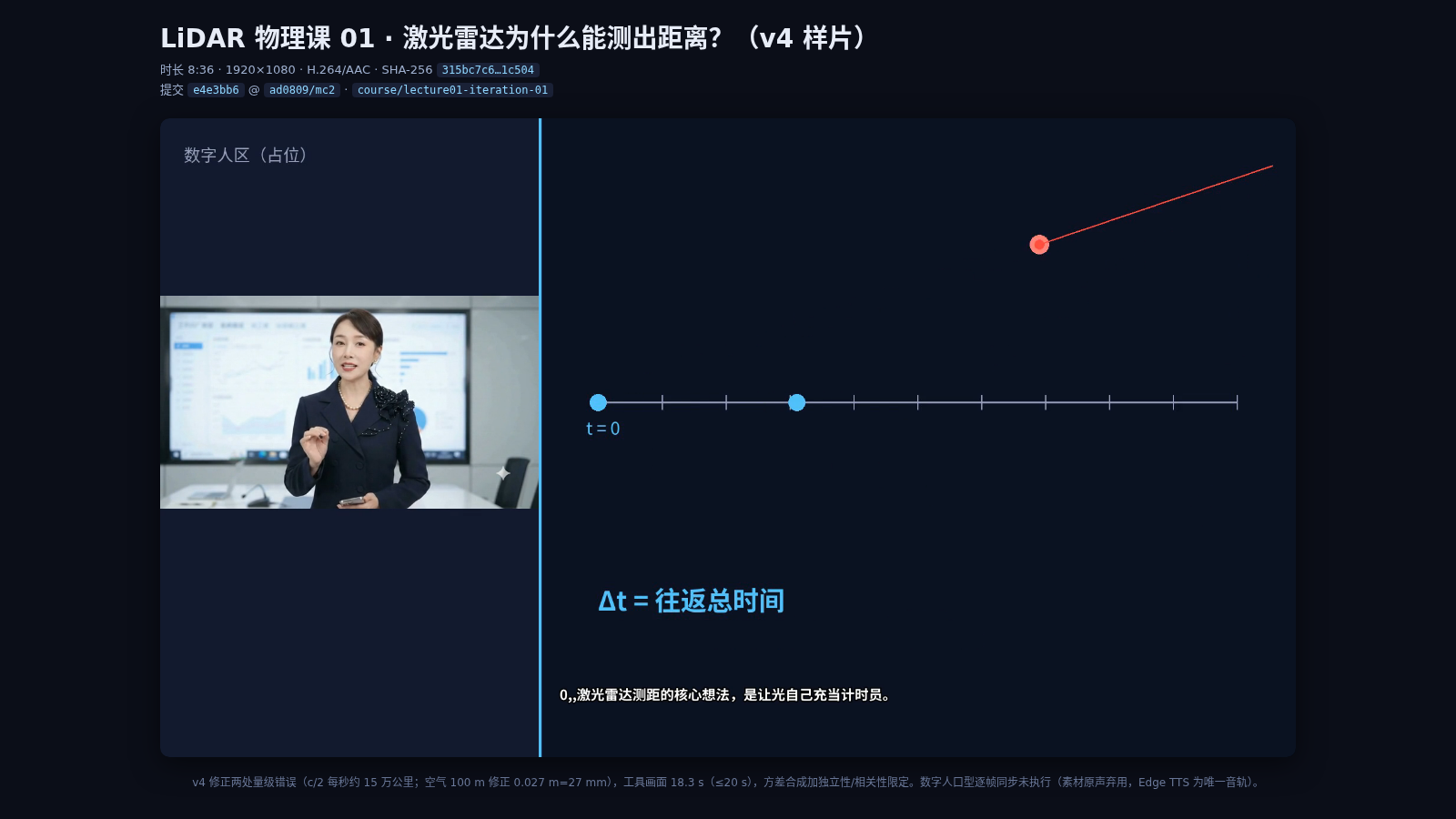 LiDAR 物理课 01 · 激光雷达为什么能测出距离? 封面